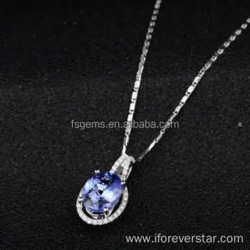 Beautiful Sapphie Jewelry Pendant Gold Jewelry Necklace